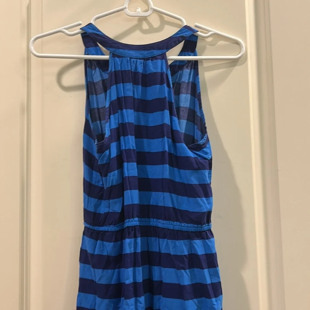 NWOT Old Navy Striped Racerback Tank Shirt Dress elastic waist Rayon size XS